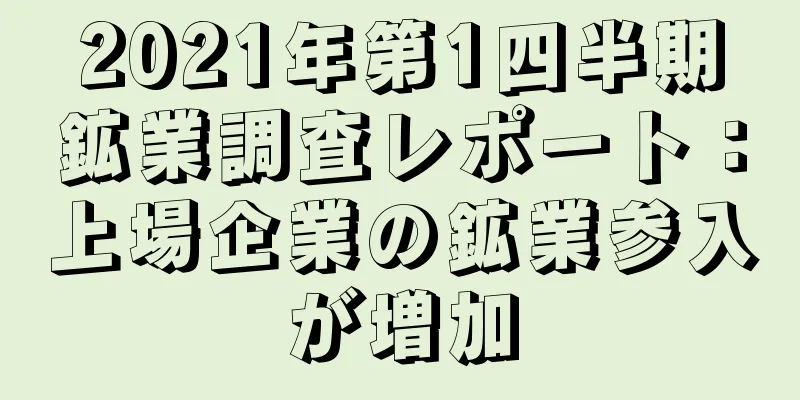 2021年第1四半期鉱業調査レポート：上場企業の鉱業参入が増加