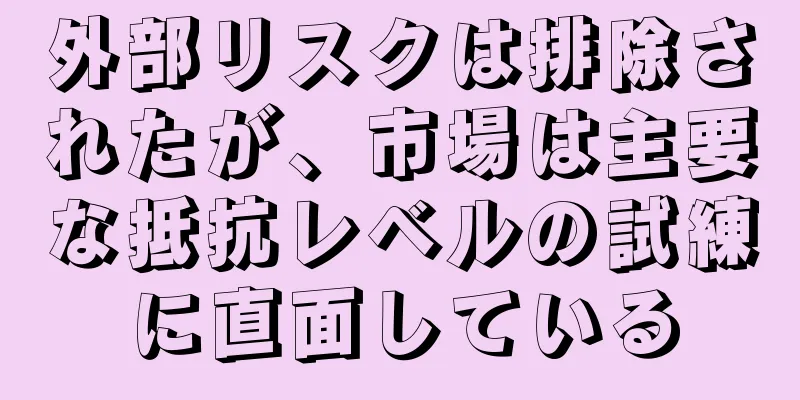 外部リスクは排除されたが、市場は主要な抵抗レベルの試練に直面している