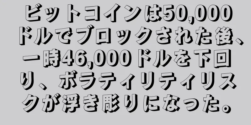 ビットコインは50,000ドルでブロックされた後、一時46,000ドルを下回り、ボラティリティリスクが浮き彫りになった。