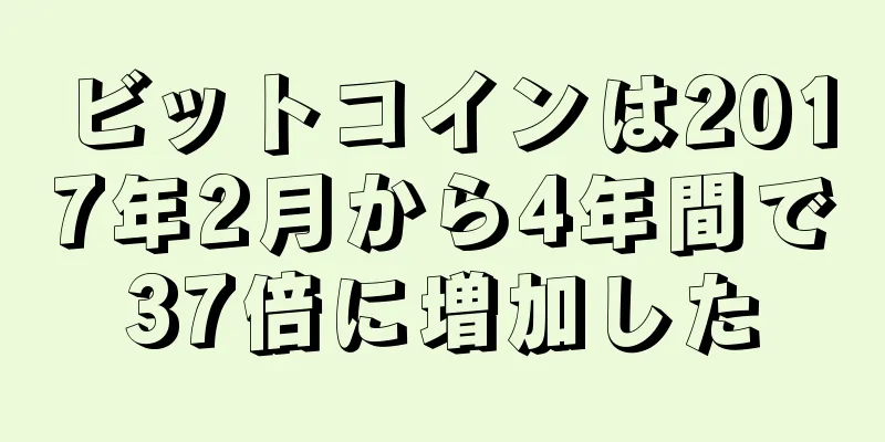 ビットコインは2017年2月から4年間で37倍に増加した