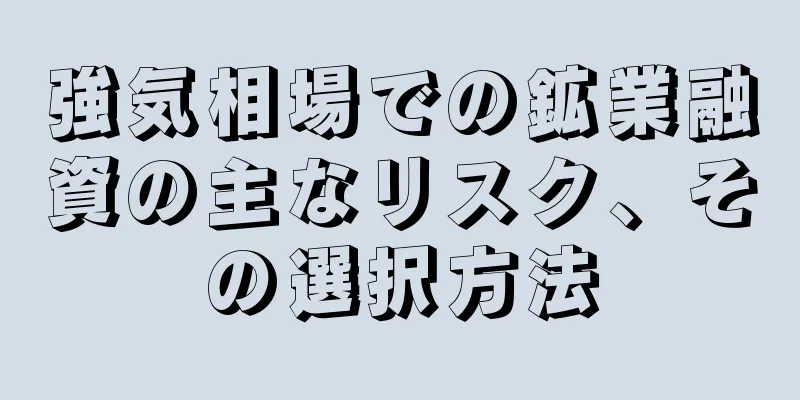強気相場での鉱業融資の主なリスク、その選択方法