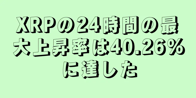 XRPの24時間の最大上昇率は40.26%に達した