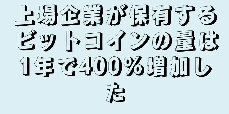 上場企業が保有するビットコインの量は1年で400%増加した