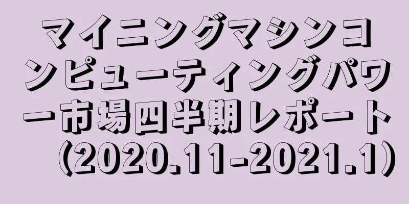 マイニングマシンコンピューティングパワー市場四半期レポート（2020.11-2021.1）