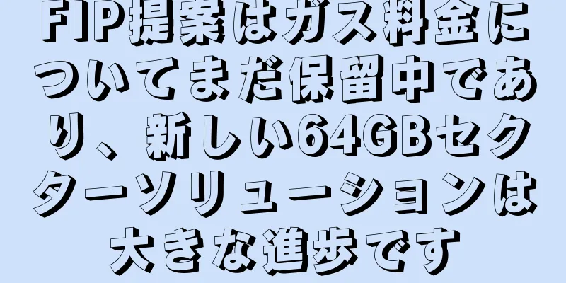 FIP提案はガス料金についてまだ保留中であり、新しい64GBセクターソリューションは大きな進歩です