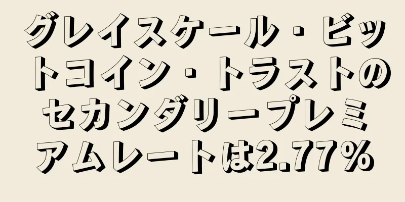 グレイスケール・ビットコイン・トラストのセカンダリープレミアムレートは2.77%