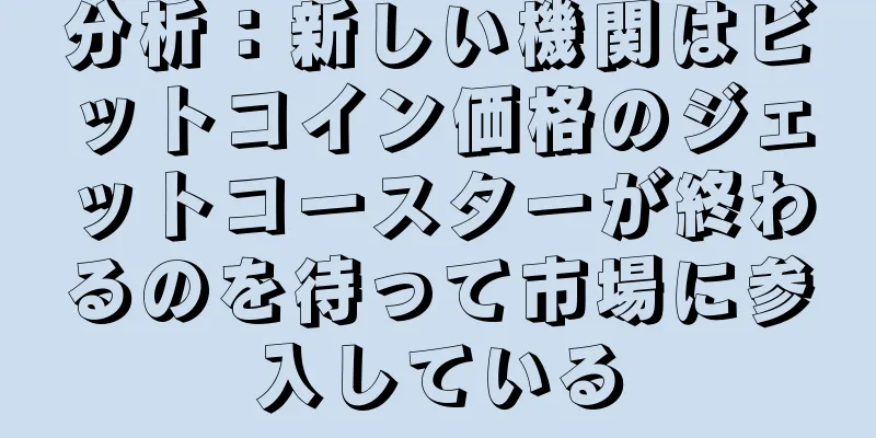 分析：新しい機関はビットコイン価格のジェットコースターが終わるのを待って市場に参入している