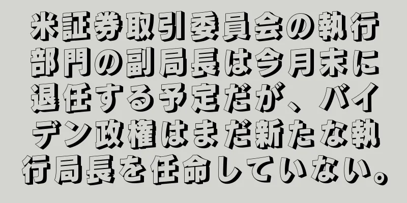 米証券取引委員会の執行部門の副局長は今月末に退任する予定だが、バイデン政権はまだ新たな執行局長を任命していない。
