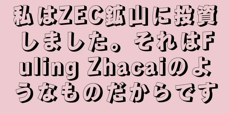 私はZEC鉱山に投資しました。それはFuling Zhacaiのようなものだからです