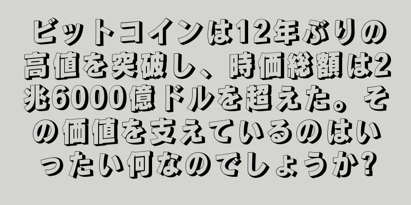 ビットコインは12年ぶりの高値を突破し、時価総額は2兆6000億ドルを超えた。その価値を支えているのはいったい何なのでしょうか?