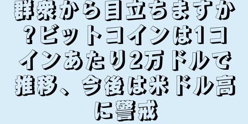 群衆から目立ちますか?ビットコインは1コインあたり2万ドルで推移、今後は米ドル高に警戒