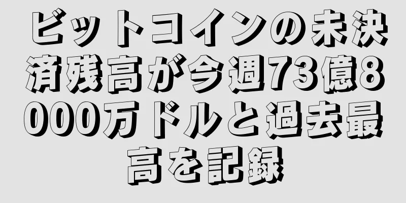 ビットコインの未決済残高が今週73億8000万ドルと過去最高を記録