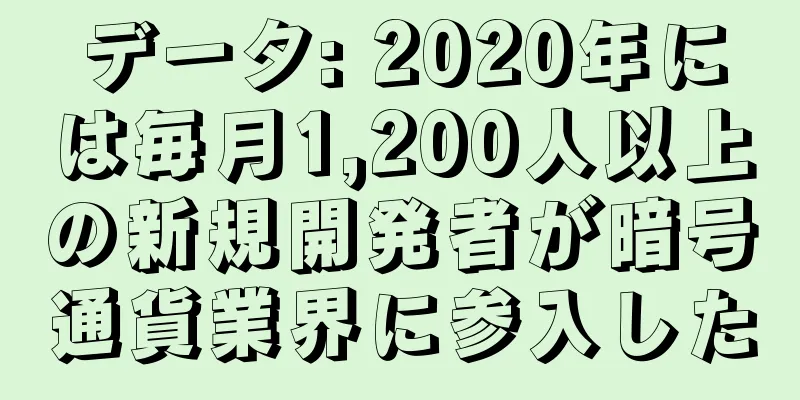 データ: 2020年には毎月1,200人以上の新規開発者が暗号通貨業界に参入した