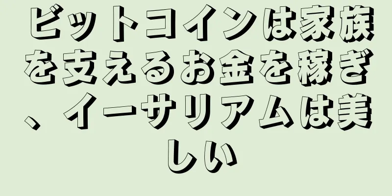 ビットコインは家族を支えるお金を稼ぎ、イーサリアムは美しい