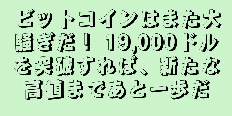 ビットコインはまた大騒ぎだ！ 19,000ドルを突破すれば、新たな高値まであと一歩だ