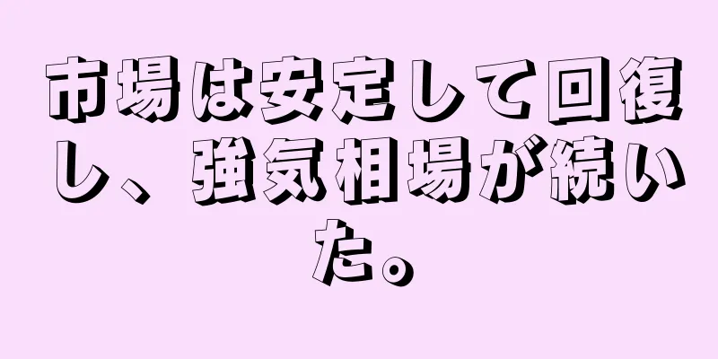 市場は安定して回復し、強気相場が続いた。