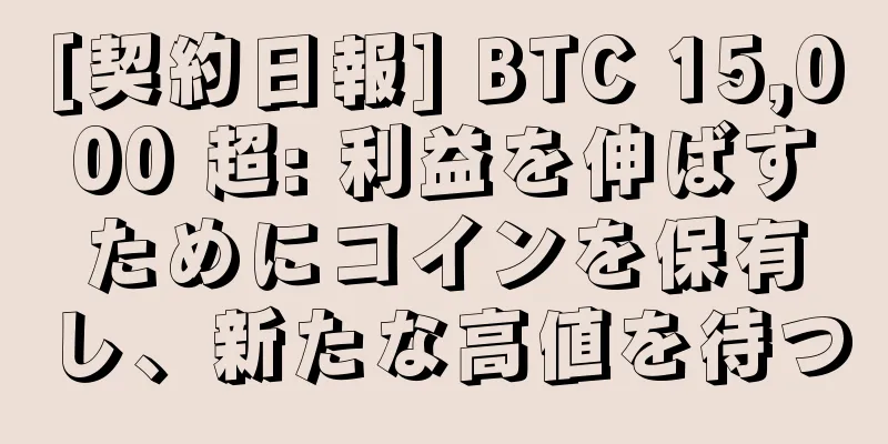 [契約日報] BTC 15,000 超: 利益を伸ばすためにコインを保有し、新たな高値を待つ