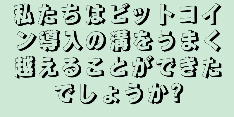 私たちはビットコイン導入の溝をうまく越えることができたでしょうか?
