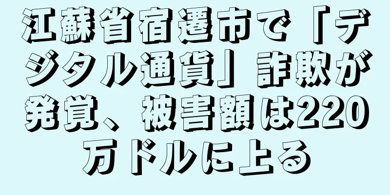 江蘇省宿遷市で「デジタル通貨」詐欺が発覚、被害額は220万ドルに上る
