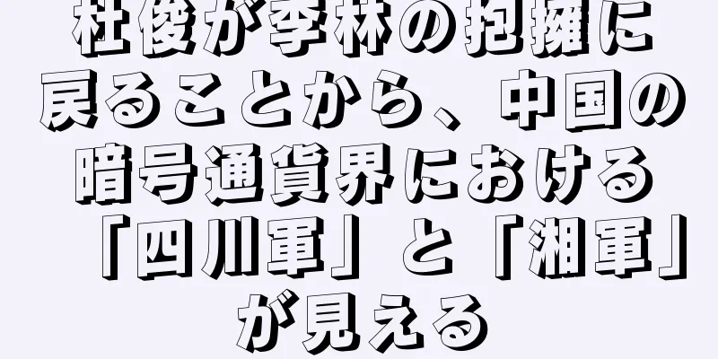 杜俊が李林の抱擁に戻ることから、中国の暗号通貨界における「四川軍」と「湘軍」が見える
