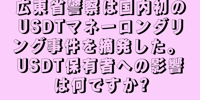広東省警察は国内初のUSDTマネーロンダリング事件を摘発した。 USDT保有者への影響は何ですか?