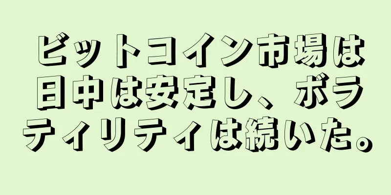 ビットコイン市場は日中は安定し、ボラティリティは続いた。