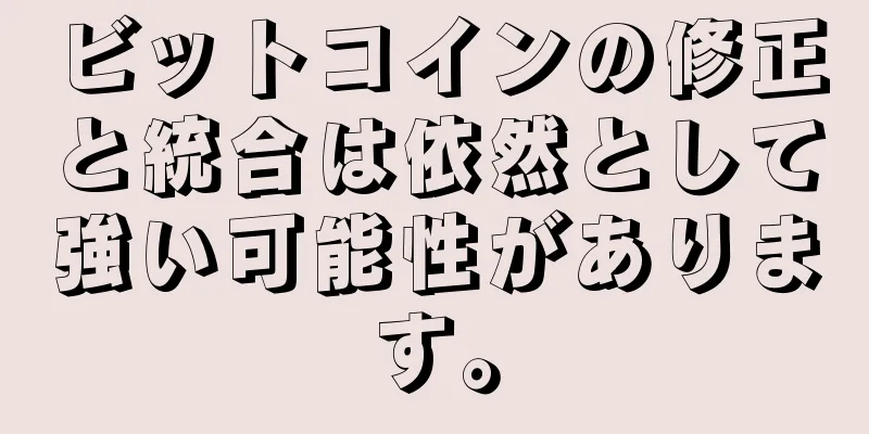 ビットコインの修正と統合は依然として強い可能性があります。