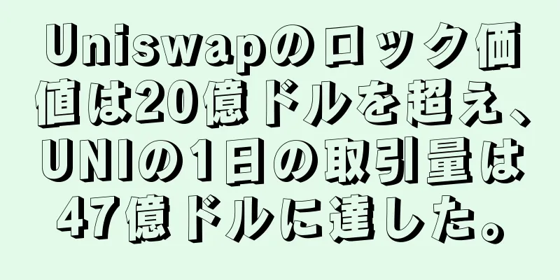 Uniswapのロック価値は20億ドルを超え、UNIの1日の取引量は47億ドルに達した。