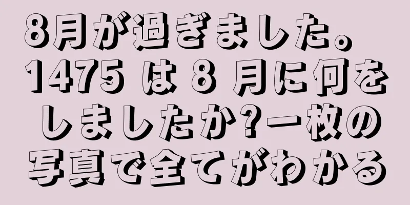 8月が過ぎました。 1475 は 8 月に何をしましたか?一枚の写真で全てがわかる