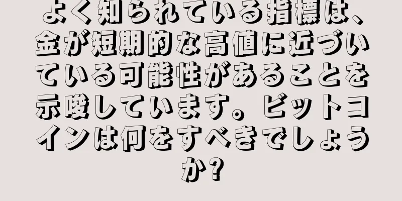 よく知られている指標は、金が短期的な高値に近づいている可能性があることを示唆しています。ビットコインは何をすべきでしょうか?