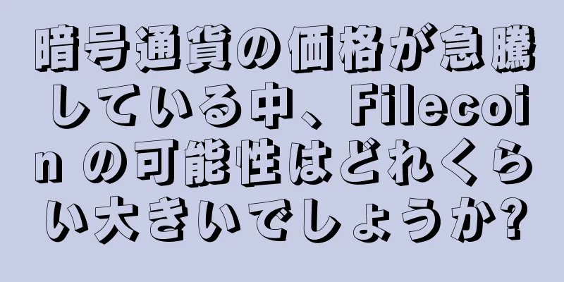 暗号通貨の価格が急騰している中、Filecoin の可能性はどれくらい大きいでしょうか?