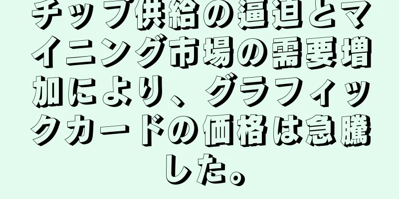 チップ供給の逼迫とマイニング市場の需要増加により、グラフィックカードの価格は急騰した。