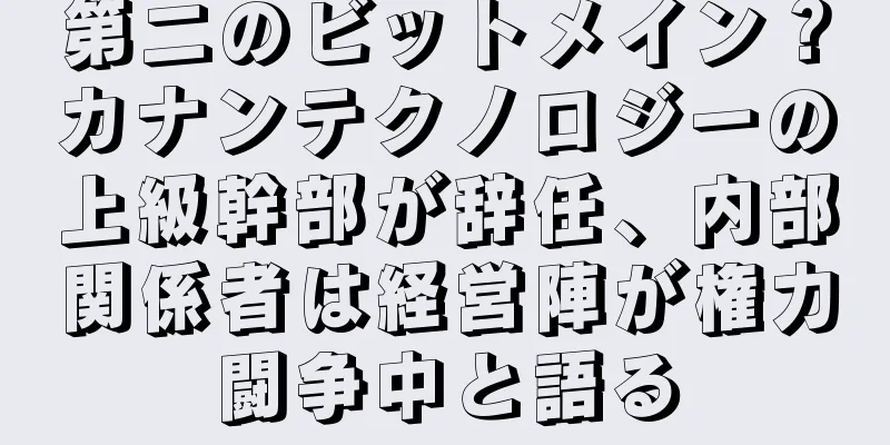 第二のビットメイン？カナンテクノロジーの上級幹部が辞任、内部関係者は経営陣が権力闘争中と語る