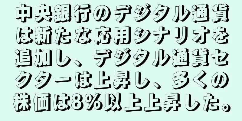 中央銀行のデジタル通貨は新たな応用シナリオを追加し、デジタル通貨セクターは上昇し、多くの株価は8％以上上昇した。