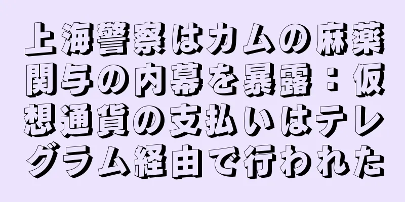 上海警察はカムの麻薬関与の内幕を暴露：仮想通貨の支払いはテレグラム経由で行われた