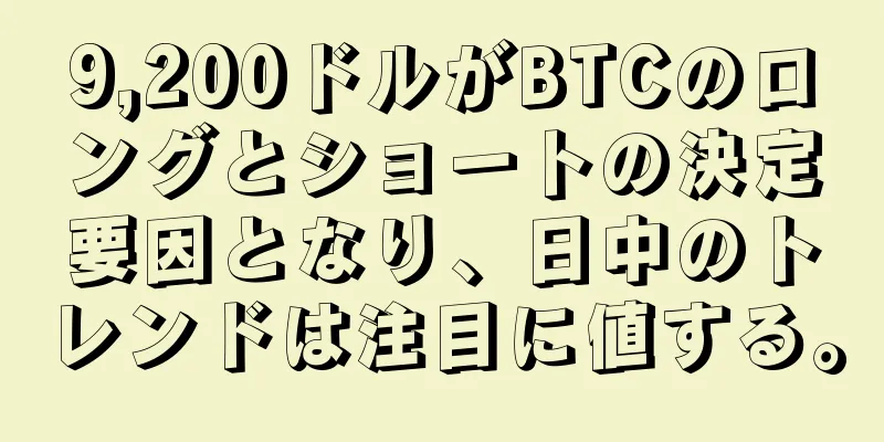 9,200ドルがBTCのロングとショートの決定要因となり、日中のトレンドは注目に値する。