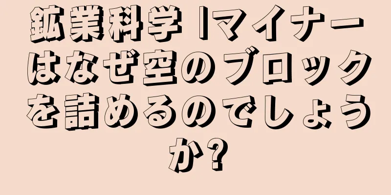 鉱業科学 |マイナーはなぜ空のブロックを詰めるのでしょうか?