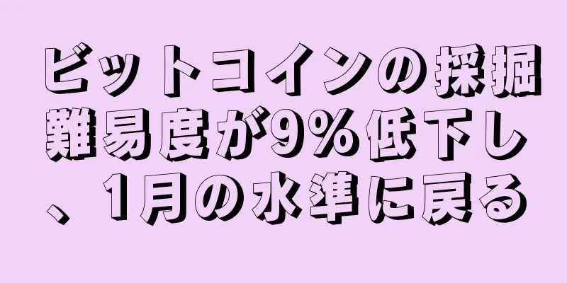 ビットコインの採掘難易度が9%低下し、1月の水準に戻る