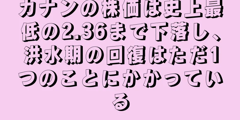 カナンの株価は史上最低の2.36まで下落し、洪水期の回復はただ1つのことにかかっている