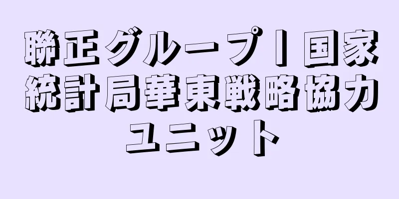 聯正グループ丨国家統計局華東戦略協力ユニット