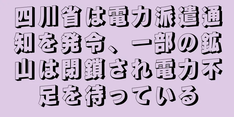 四川省は電力派遣通知を発令、一部の鉱山は閉鎖され電力不足を待っている