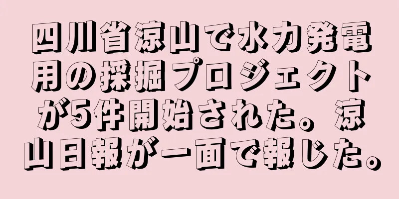 四川省涼山で水力発電用の採掘プロジェクトが5件開始された。涼山日報が一面で報じた。