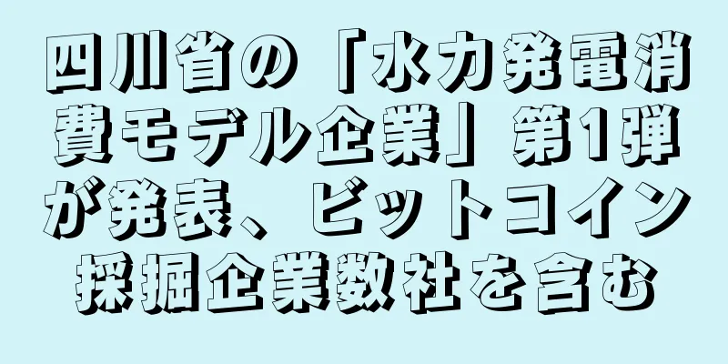 四川省の「水力発電消費モデル企業」第1弾が発表、ビットコイン採掘企業数社を含む