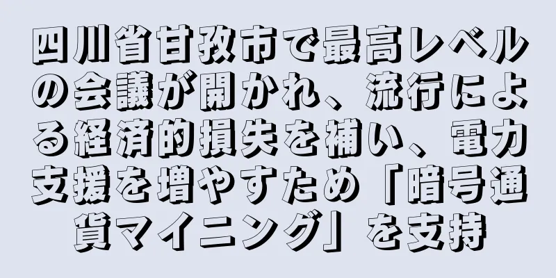 四川省甘孜市で最高レベルの会議が開かれ、流行による経済的損失を補い、電力支援を増やすため「暗号通貨マイニング」を支持