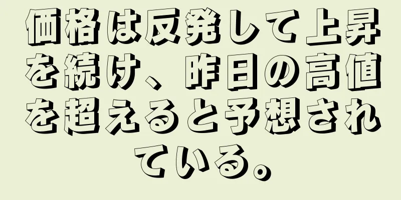 価格は反発して上昇を続け、昨日の高値を超えると予想されている。
