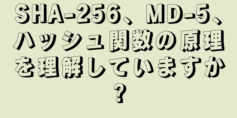 SHA-256、MD-5、ハッシュ関数の原理を理解していますか?
