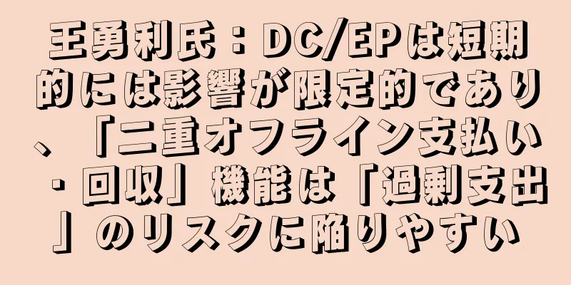 王勇利氏：DC/EPは短期的には影響が限定的であり、「二重オフライン支払い・回収」機能は「過剰支出」のリスクに陥りやすい