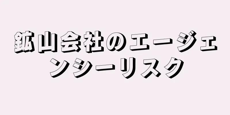 鉱山会社のエージェンシーリスク