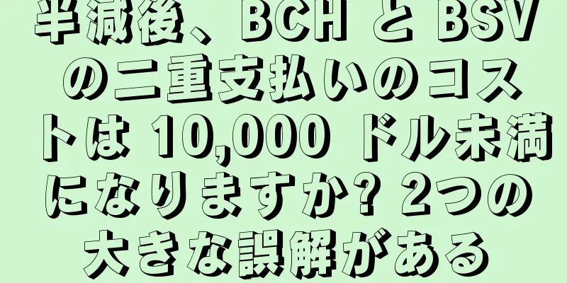 半減後、BCH と BSV の二重支払いのコストは 10,000 ドル未満になりますか? 2つの大きな誤解がある