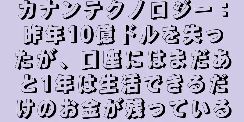 カナンテクノロジー：昨年10億ドルを失ったが、口座にはまだあと1年は生活できるだけのお金が残っている